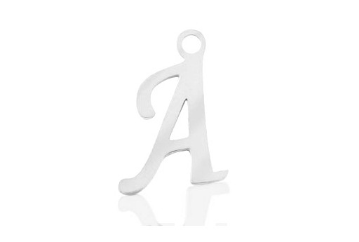 Stainless Alphabet Pendant Letter A 16mm - 1pc