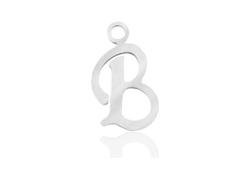 Stainless Alphabet Pendant Letter B 16mm - 1pc