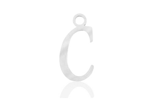 Stainless Alphabet Pendant Letter C 16mm - 1pc