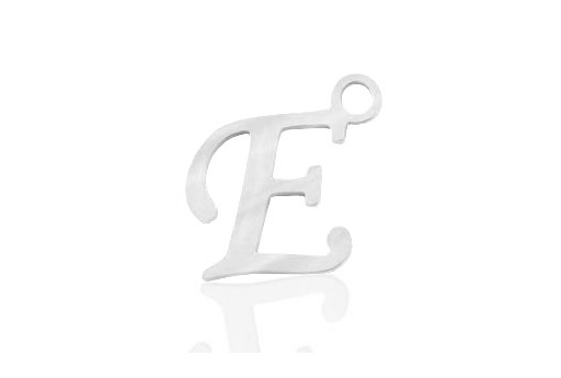 Stainless Alphabet Pendant Letter E 16mm - 1pc
