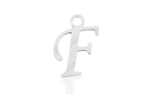 Stainless Alphabet Pendant Letter F 16mm - 1pc