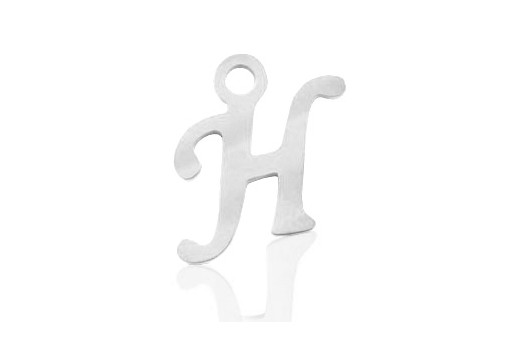 Stainless Alphabet Pendant Letter H 16mm - 1pc