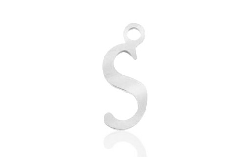 Stainless Alphabet Pendant Letter S 16mm - 1pc