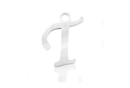 Stainless Alphabet Pendant Letter T 16mm - 1pc