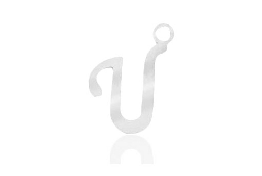 Stainless Alphabet Pendant Letter U 16mm - 1pc