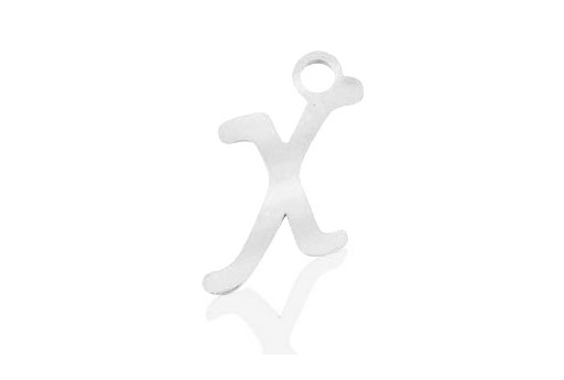 Stainless Alphabet Pendant Letter X 16mm - 1pc