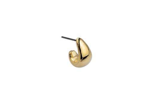 Earring Hook Bold With Titanium Pin - Gold 11,4x14,6mm - 2pcs