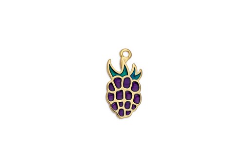 Motif Blueberry Pendant - Gold 11x21mm - 1pc