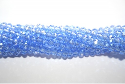 Cristallo Cinese Rondella Sfaccettata Azzurro 4x3mm - 132pz