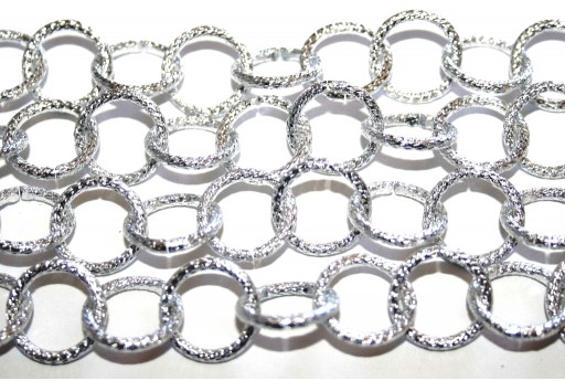 Aluminium Rolo Chain Shining Trace - Silver 15,5x2mm - 1m