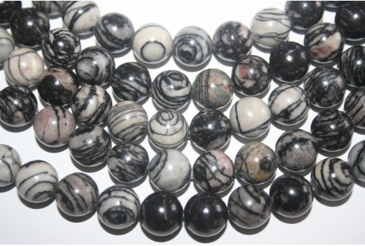 Pietre Jasper Striato Nero Sfera 12mm - 4pz