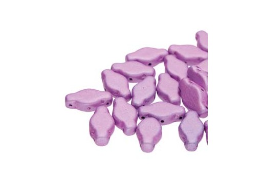 Czech Glass Navette Beads - Metallic Suede Purple 6x12mm - 10gr