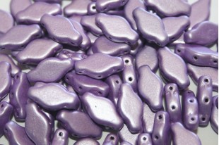 Czech Glass Navette Beads - Metallic Suede Purple 6x12mm - 10gr