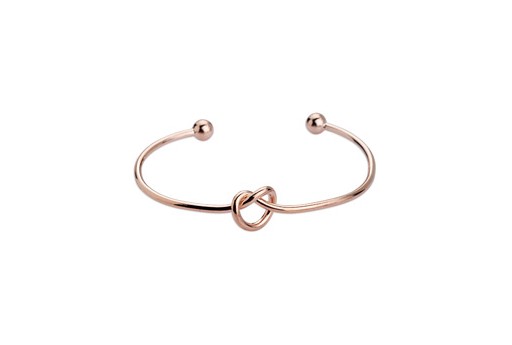 Bracciale Rigido con Nodo - Oro Rosa 59mm