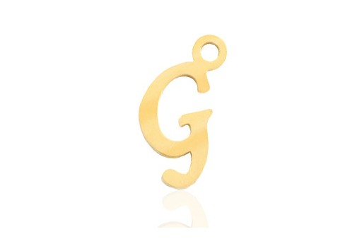 Stainless Alphabet Pendant Letter G - Gold 16mm - 1pc