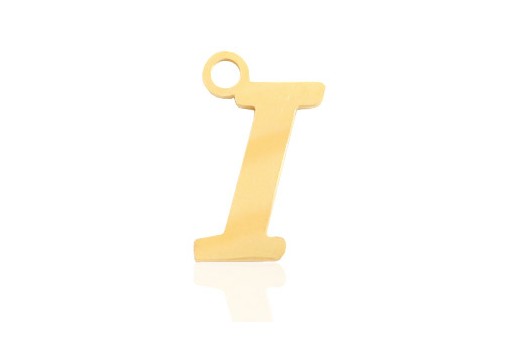 Stainless Alphabet Pendant Letter I - Gold 16mm - 1pc
