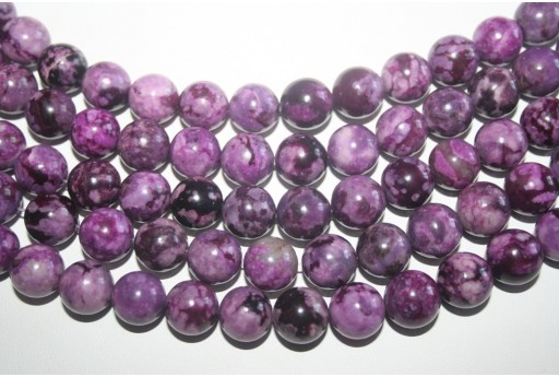 Filo 32 Pietre Jasper Sugilite Sfera 12mm JA29