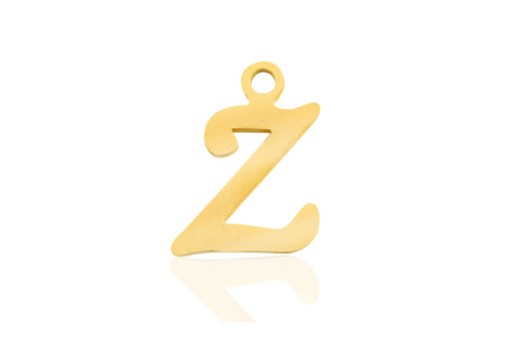 Stainless Alphabet Pendant Letter Z - Gold 16mm - 1pc
