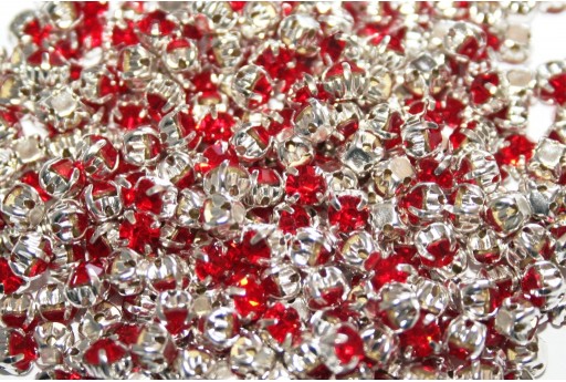 Glass Rhinestone Montee Beads Red SS16 - 20pcs