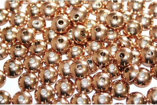 Stainless Steel Beads Rondelle Rose Gold 8x4mm - 4pcs