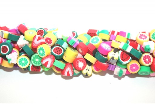 Polymer Clay Beads Strands Mixed Fruit 9x7mm - 38pcs