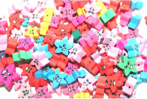 Polymer Clay Beads Star - Mix Color 9x10mm - 25pcs