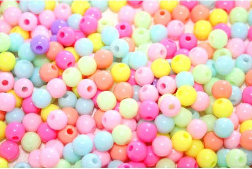 Pastel Acrylic Beads Round - Mix Color 6mm - 200pcs