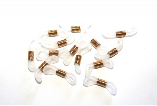 Eyeglass Holders Glasses Rubber Loop Ends - Gold 20x5mm - 10pcs