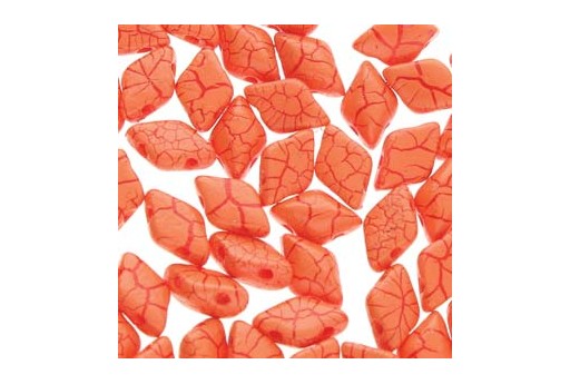 GemDuo Beads Ionic - Orange Dark Red 8x5mm - 10gr