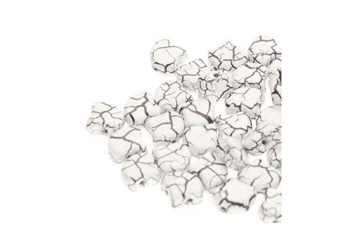 Czech Glass Ginko Beads - Ionic - White Jet 7,5mm - 10gr