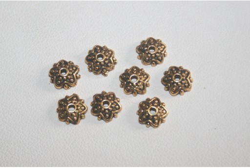 20 coppette Argento Tibetano Colore Oro 8mm