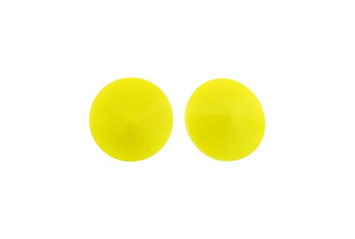Matubo Rivoli Round Stone Light Opaque Yellow 14mm