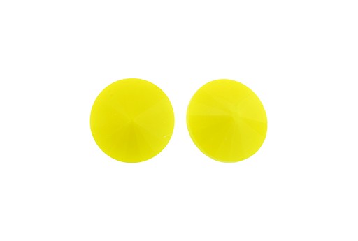 Matubo Rivoli Round Stone Light Opaque Yellow 14mm