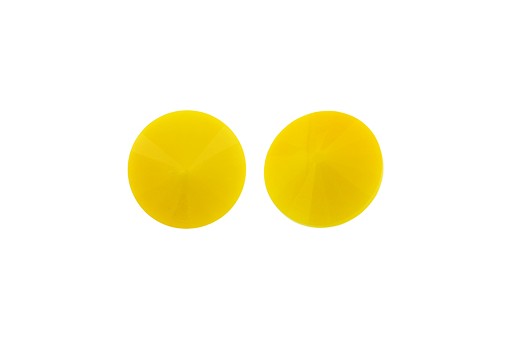 Matubo Rivoli Round Stone Opaque Yellow 14mm