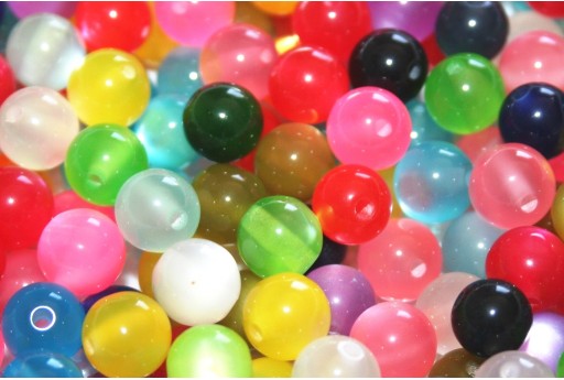 Resin Beads Round - Multicolor 10mm - 60pcs