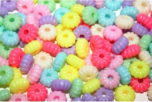 Acrylic Beads Rondelle - Multicolor 8,5x4,5mm - 20g