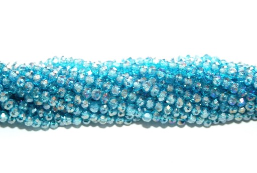 Chinese Crystal Beads Faceted Rondelle Petroleum Blue 2x3mm - 160pcs