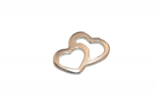 Charms in Acciaio Cuore Doppio - 14x20mm - 2pz