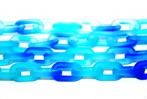 Blue Transparent Acrylic Chain - 14x8mm - 20cm