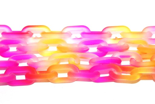 Pink Yellow Transparent Acrylic Chain - 14x8mm - 20cm