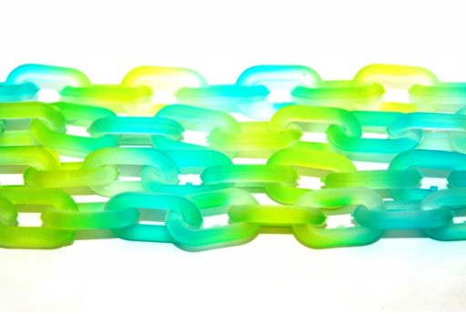 Green Transparent Acrylic Chain - 14x8mm - 20cm