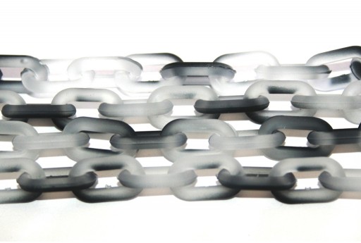 Grey Transparent Acrylic Chain - 14x8mm - 20cm