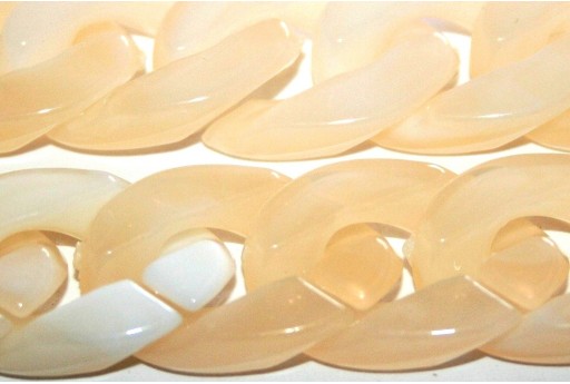 Cream Acrylic Oval Link 23x17mm - 20pcs