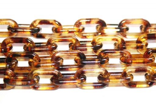 Brown Transparent Acrylic Chain - 14x8mm - 98cm