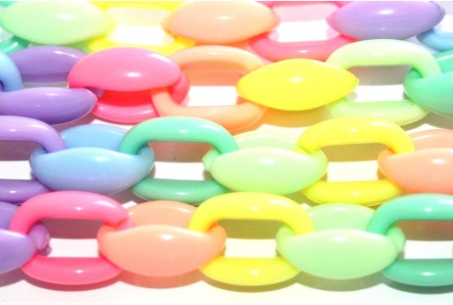 Multicolor Acrylic Oval Link 16x11mm - 45pcs