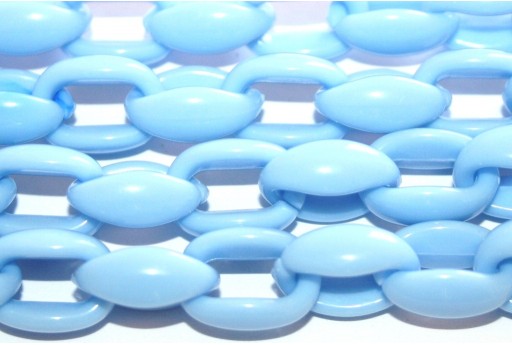 Light Blue Acrylic Oval Link 16x11mm - 45pcs