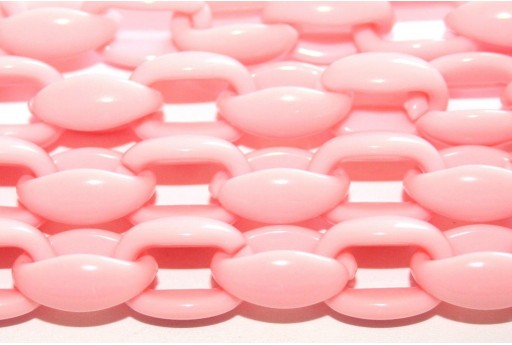 Pink Acrylic Oval Link 16x11mm - 45pcs