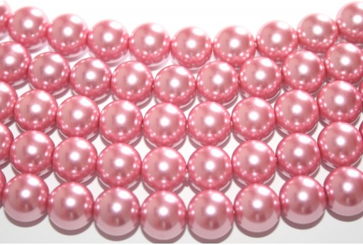 Perle Cerate Vetro Rosa Antico 10mm - 42pz