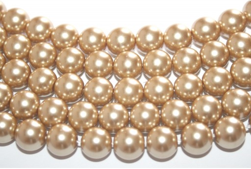 Glass Pearls Strand Kaki 10mm - 42pcs