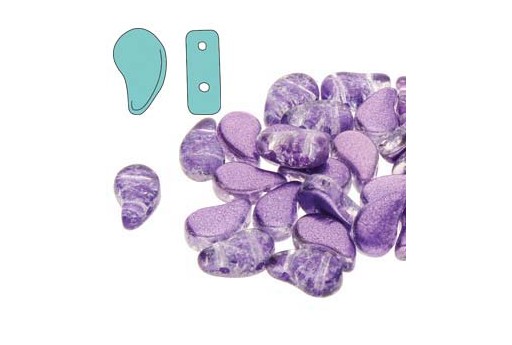 Czech Glass Beads Paisley Duo Slushy - Purple Grape 8x5mm - 10gr
